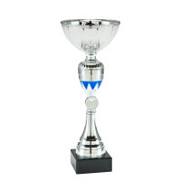 Pokal Mia, silber/blau, 8 Größen, mit Logo...