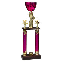 Säulenpokal Montana, gold/pink, 3 Größen,...