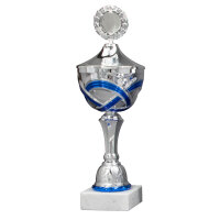 Pokal Wilma, silber/blau, 10 Größen, mit Logo...