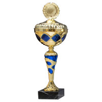 Pokal Jacinda, gold/blau, 10 Größen, mit Logo...
