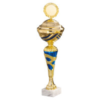 Pokal Carolin, gold/blau, 6 Größen, mit Logo...