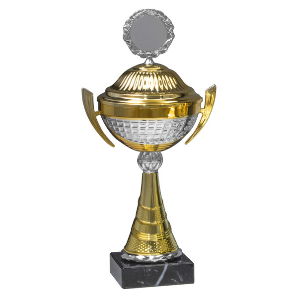 Pokal Kalinka, gold/silber, 8 Größen, mit Logo oder Sportmotiv