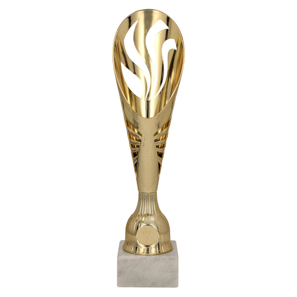 Pokal Wertigo, gold, 3 Größen, mit Logo oder Sportmotiv