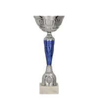 Pokal Paul, silber/blau, 8 Größen, mit Logo...