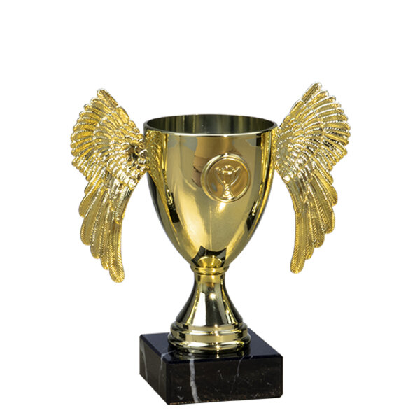 Pokal Wing-Cup, gold, 3 Größen, mit Logo oder Sportmotiv