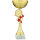 Pokal Malio, gold/rot, 5 Größen, mit Logo oder Sportmotiv