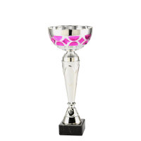 Pokal Tinky, silber/pink, 6 Größen