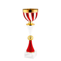 RESTPOSTEN: Pokal Rosso, gold/rot/weiß, 3...