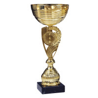 Pokal Ulla, gold, 6 Größen, mit Logo und Sportmotiv