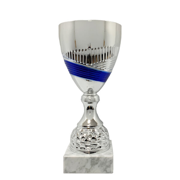 Pokal Haike, silber/blau, 3 Größen