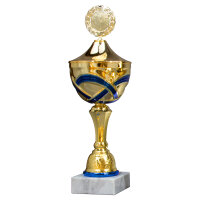 Pokal Varia, gold/blau, 10 Größen, mit Logo...