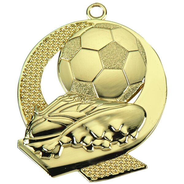 Medaille Soccer, gold, 43x50 mm