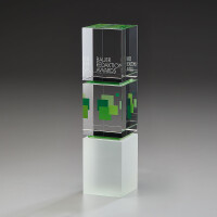 Kristallglastrophäe Emerald Tower, 24,5 cm