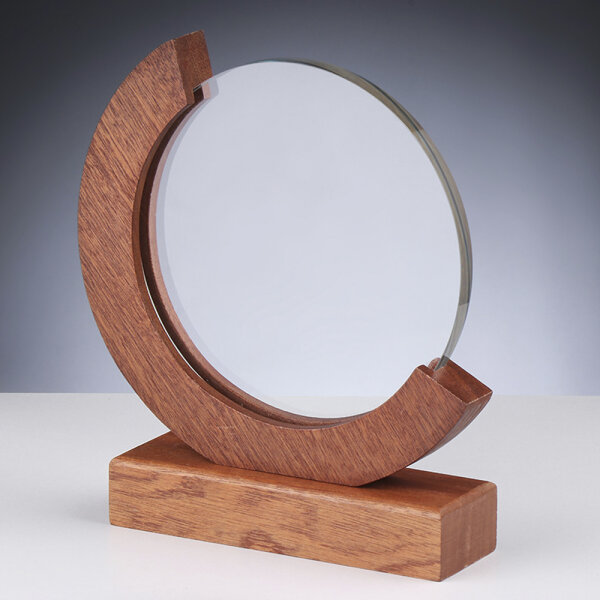 Holz-Glas-Pokal Wooden Dark Circle, 19,5 cm