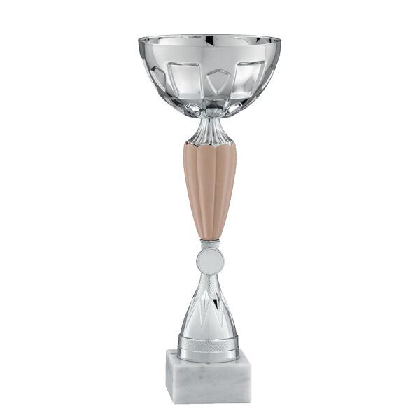 Pokal Mila, silber/beige, 5 Größen, mit Logo oder Sportmotiv