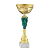 Pokal Mila, gold/grün, 6 Größen, mit Logo...