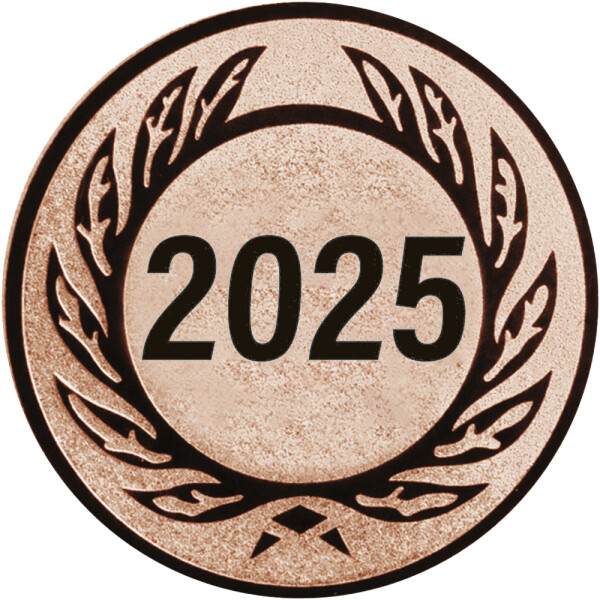 Jahreszahl 2025, DM 25 mm, Standardemblem, bronze