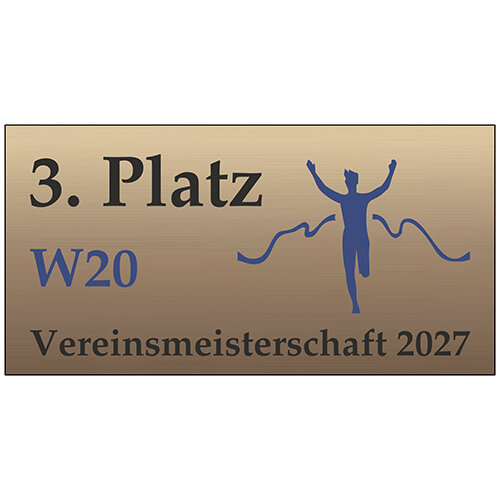 Druckschild: Material bronze, Druck färbig mit Logo/Wappen