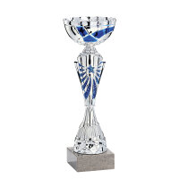 Pokal Ada, silber/blau, 32 cm