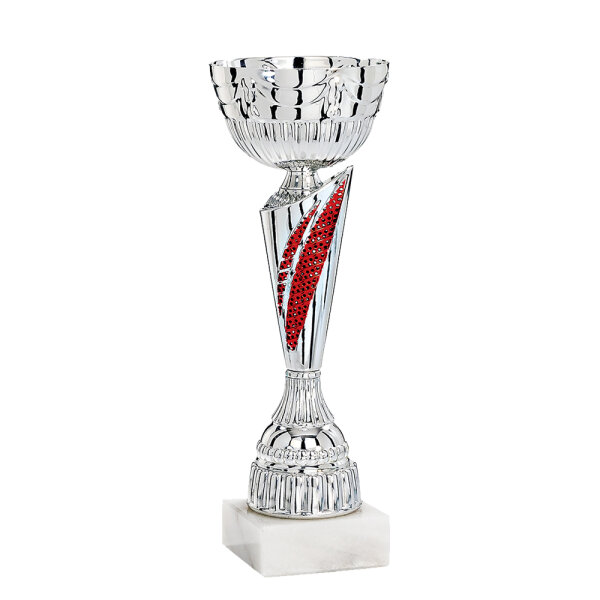 Pokal Theo, silber/rot, 29 cm