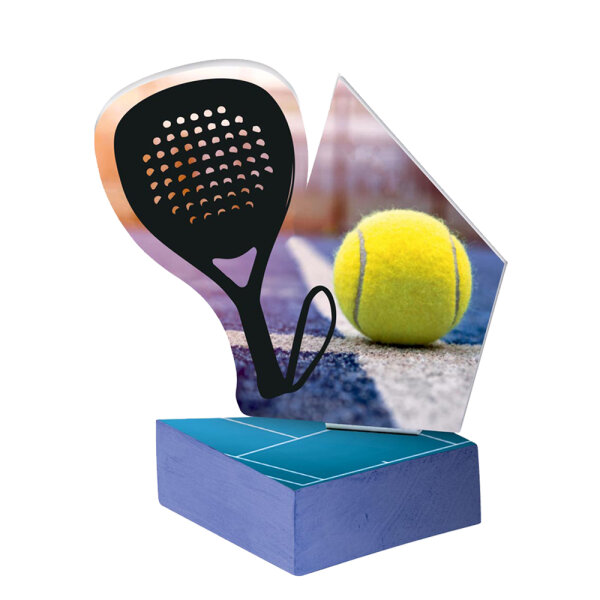 Färbige Metall-Trophäe für Padel-Tennis, 24 cm