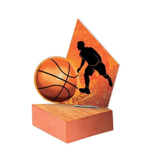 Färbige Metall-Trophäe für Basketball, 22 cm