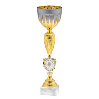 Pokal Bardia, gold/silber, 4 Größen, mit Logo...