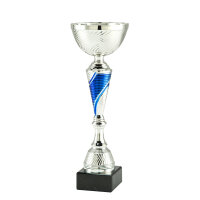 Pokal Daniel, silber/blau, 6 Größen