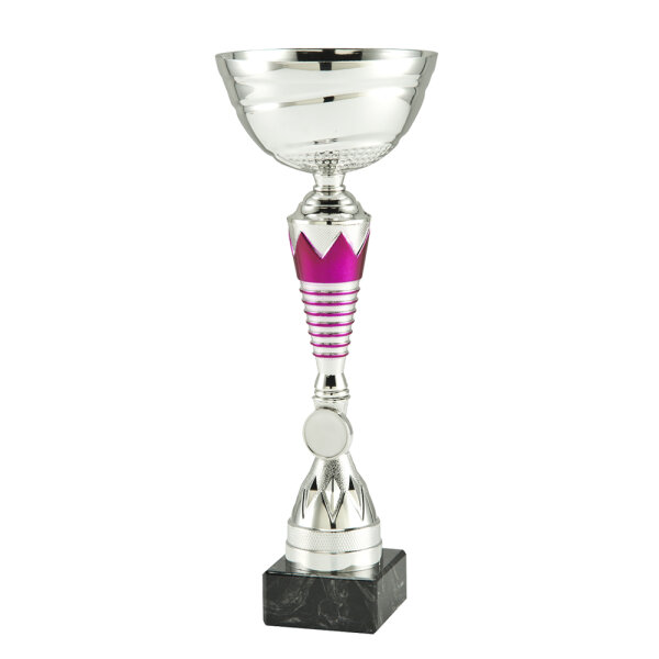 Pokal Emma, silber/pink, 6 Größen, mit Logo oder Sportmotiv