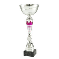 Pokal Emma, silber/pink, 6 Größen, mit Logo...