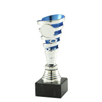 Pokal Joscha, silber/blau, 3 Größen, mit Logo...