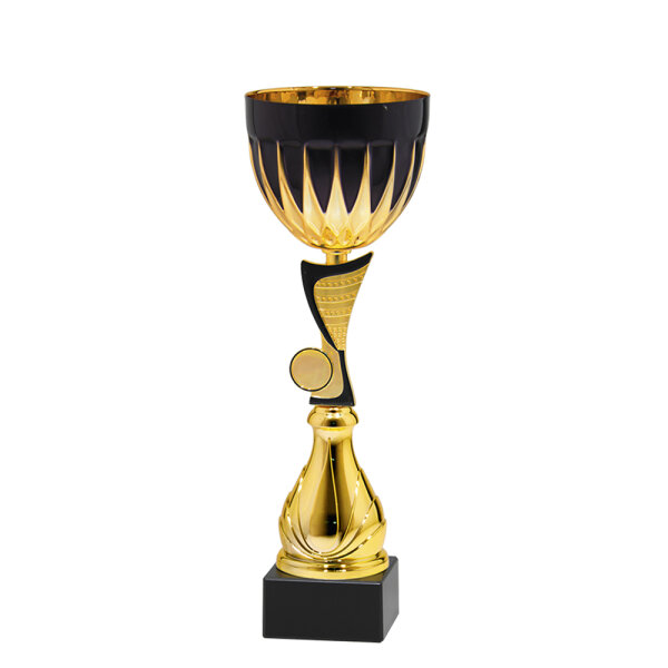 Pokal Rayan, gold/schwarz, 6 Größen, mit Logo oder Sportmotiv