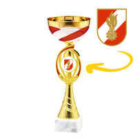 Feuerwehr-Pokal Oliver, gold/rot/weiß, 3...