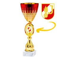 Feuerwehrjugend-Pokal Lorenzo, gold/rot, 3 Größen