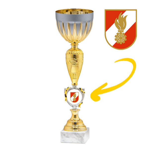 Feuerwehr-Pokal Bardia, gold/silber, 4 Größen