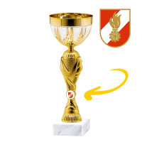 Feuerwehr-Pokal Denise, gold/weiß, 4 Größen